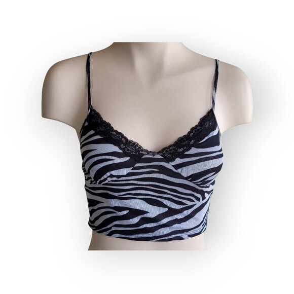 Y2K Zebra Mesh Tank Top by Full Tilt Size M - Picture 3 of 10